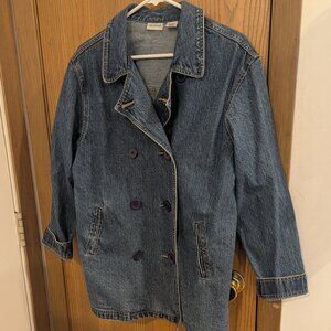 VTG 1990s Crossroads Denim Button  Mid Length Oversized  Jean Jacket- Medium